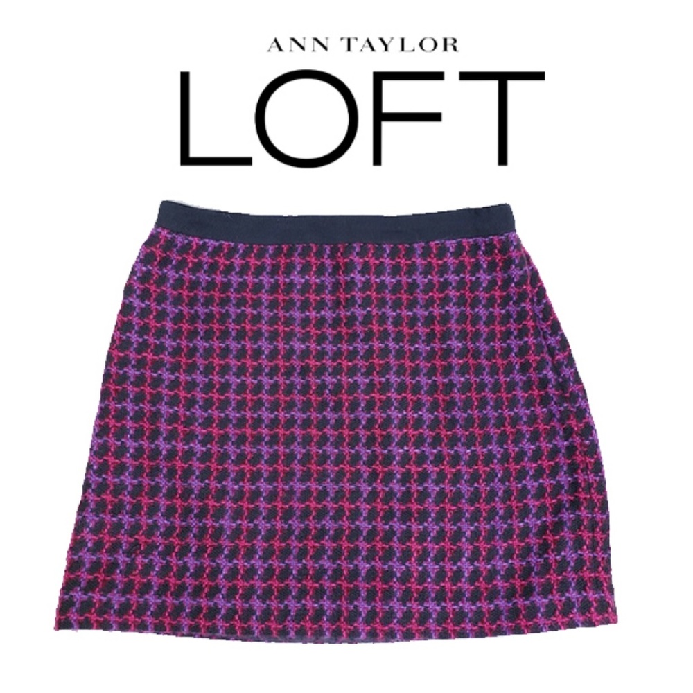 Ann Taylor LOFT | WOOL Plaid Skirt - Size 8